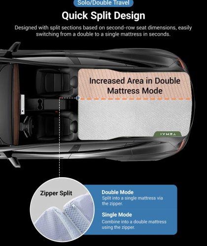 Tesla Model Y için Memory Foam Kamp Yatağı