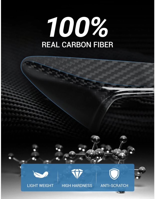 Tesla Model 3/Y/S/X için Gerçek Karbon Fiber Yan Kamera Kapakları