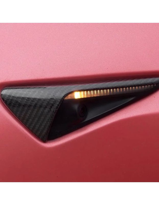 Tesla Model 3/Y/S/X için Gerçek Karbon Fiber Yan Kamera Kapakları