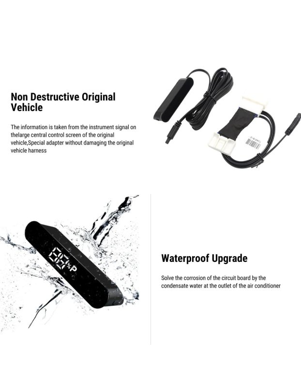 Tesla Model Y / 3 İle Uyumlu Dijital Gösterge Paneli, Siyah