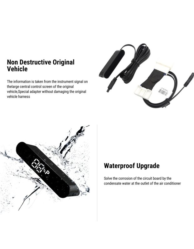 Tesla Model Y / 3 İle Uyumlu Dijital Gösterge Paneli, Siyah