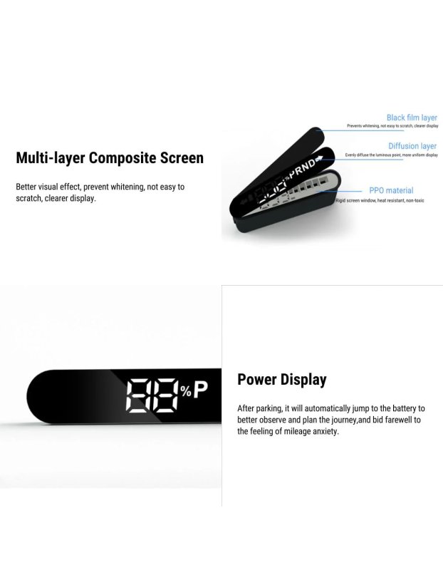 Tesla Model Y / 3 İle Uyumlu Dijital Gösterge Paneli, Siyah