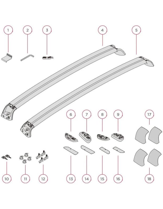 Tesla Model Y/3 ve Juniper için Araç Üstü Port Bagaj Barları, 2'li Set
