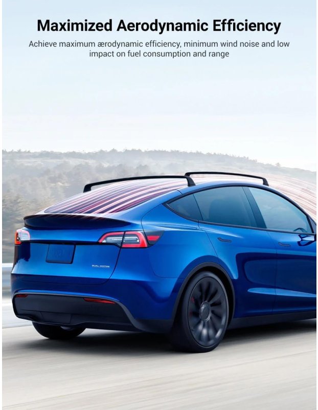 Tesla Model Y/3 ve Juniper için Araç Üstü Port Bagaj Barları, 2'li Set