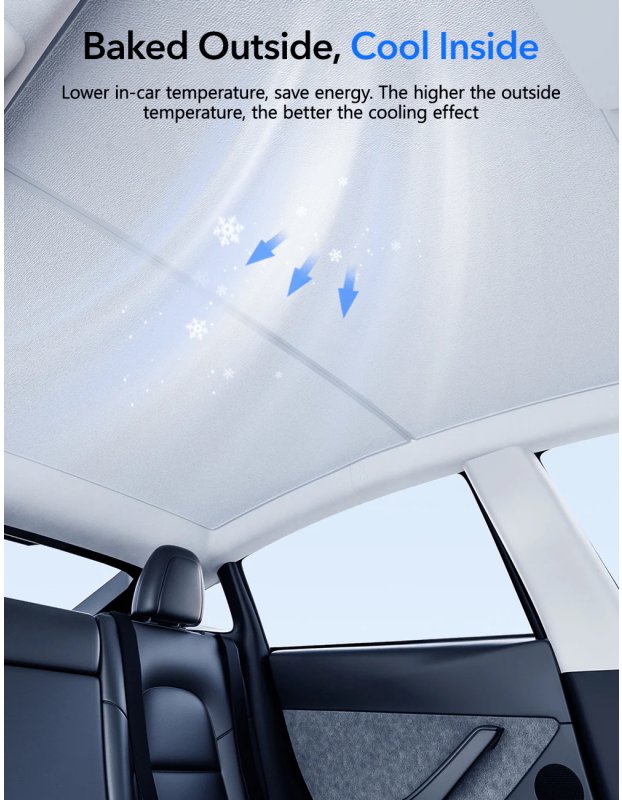 Tesla Model Y ve Juniper için Cam Tavan Güneşlik, UV Koruma, Katlanabilir Sert Çerçeve, Fermuarlı Çanta