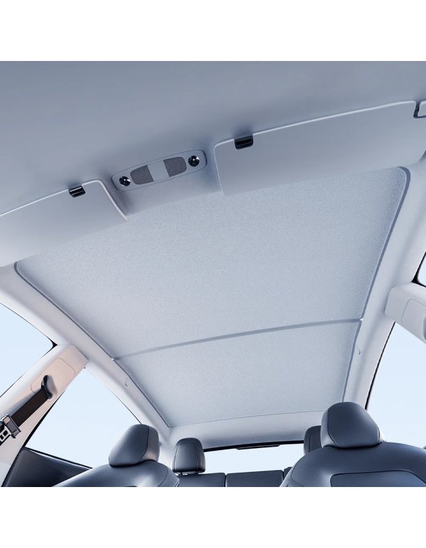 Tesla Model Y ve Juniper için Cam Tavan Güneşlik, UV Koruma, Katlanabilir Sert Çerçeve, Fermuarlı Çanta