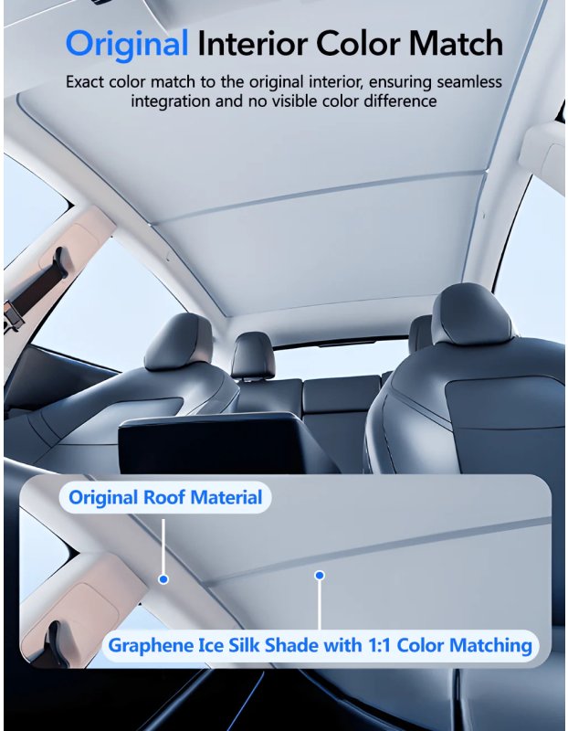 Tesla Model Y ve Juniper için Cam Tavan Güneşlik, UV Koruma, Katlanabilir Sert Çerçeve, Fermuarlı Çanta