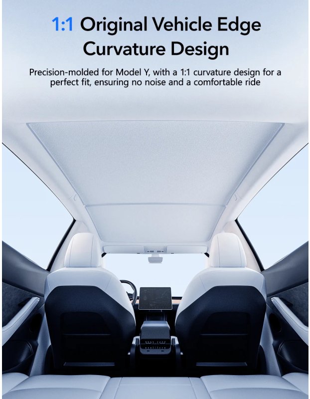 Tesla Model Y ve Juniper için Cam Tavan Güneşlik, UV Koruma, Katlanabilir Sert Çerçeve, Fermuarlı Çanta