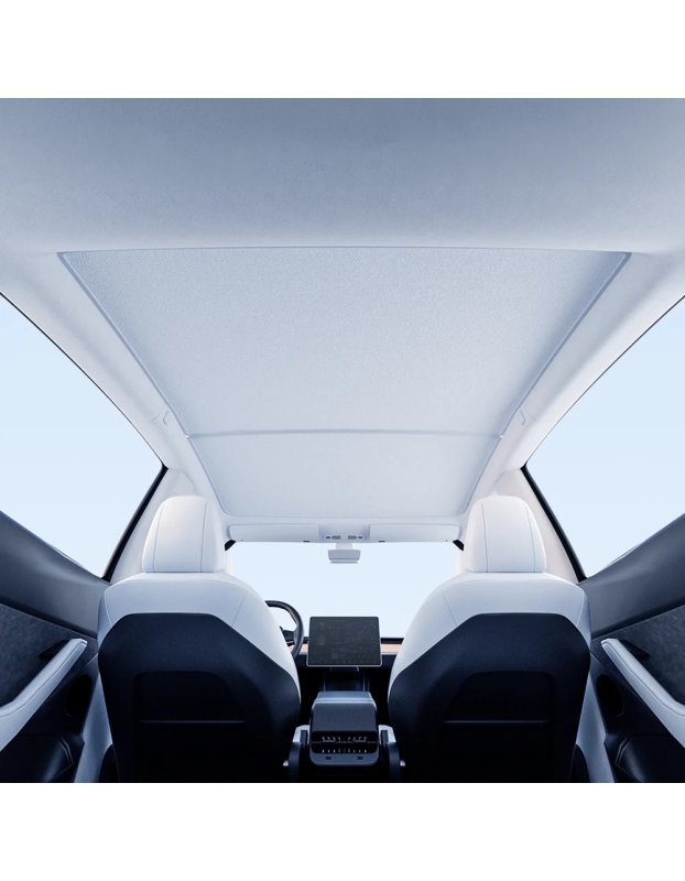 Tesla Model Y ve Juniper için Cam Tavan Güneşlik, UV Koruma, Katlanabilir Sert Çerçeve, Fermuarlı Çanta