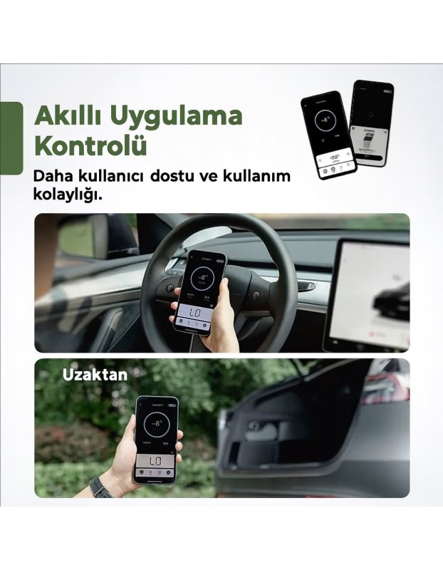 Tesla Model Y ve Juniper Yeni Model Y ile Uyumlu TEMAI 16L Kapasiteli Mini Buzdolabı, Çift Bölmeli Soğutma ve Dondurma Özellikli, LED Ekranlı