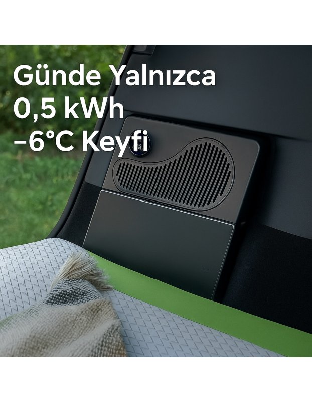 Tesla Model Y ve Juniper Yeni Model Y ile Uyumlu TEMAI 16L Kapasiteli Mini Buzdolabı, Çift Bölmeli Soğutma ve Dondurma Özellikli, LED Ekranlı