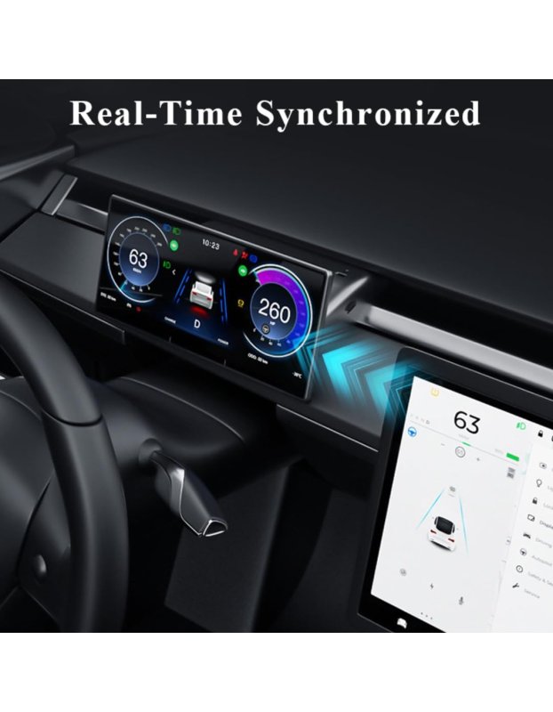 Tesla Model Y ve Model 3 ile uyumlu 9 inch Gösterge Ekranı, Carplay ve Android Uyumlu (ön kamera dahil değildir)