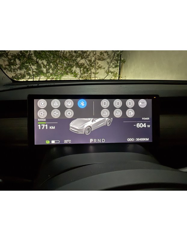 Tesla Model Y ve Model 3 ile uyumlu araç Gösterge Ekranı, CarPlay ve Android