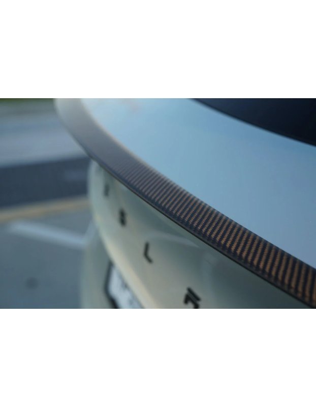 Tesla Model Y ve Model 3 ile uyumlu Gerçek Karbon Fiber Kanat/Spoiler